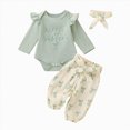 thumbnail image 1 of larppty Newborn Baby Girl Clothes Little Sister OutfitLong Sleeves Romper Pants Baby Clothes for Girls, 1 of 7