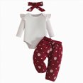 thumbnail image 1 of larppty Newborn Baby Girl Clothes Rib Knit Romper Daisy Print Pants Infant Girl Outfit with Headband, 1 of 7