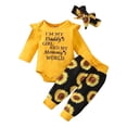 thumbnail image 1 of larppty Newborn Baby Girl Clothes Sunflower Outfit Ruffle Romper Tops Floral Pants Outfit Fall Winter Clothing, 1 of 5