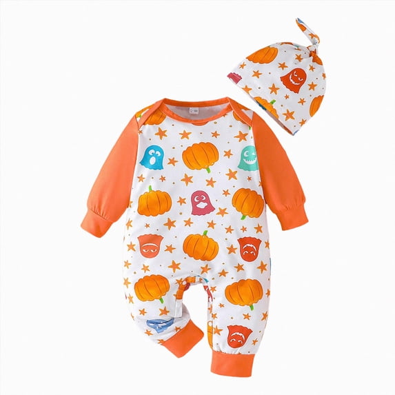 larppty Newborn Girl Boy Thanksgiving Clothes Infant Sweatshirt Jumpsuit Turkey Romper Baby First Thanksgiving Outfit