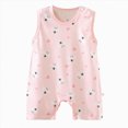 thumbnail image 1 of larppty Newborn Infant Baby Boy Girls Clothes Summer Jumpsuit Cartoon Animal Sleeveless Onesie Romper Western One-Piece (Z03-Pink, 0-6 Months), 1 of 4