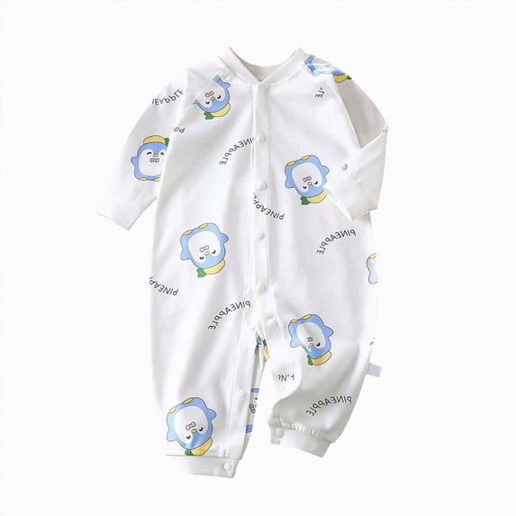 larppty Newborn Infant Baby Boys Girls Bodysuit Jumpsuits with Button Long Sleeve Rompers Overall