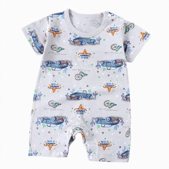 larppty Newborn Romper Baby Boy Summer Baby Boys Girls Bodysuit Funny Newborn Romper Short Sleeve Infant Neutral Outfits