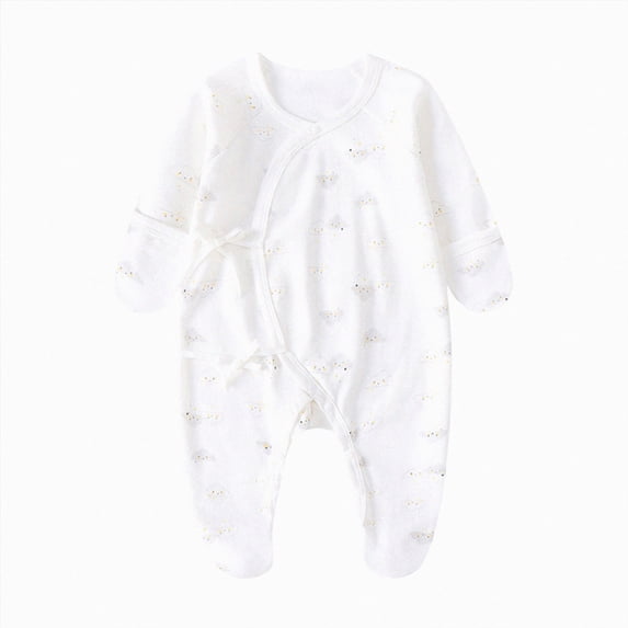 larppty Newborn Unisex Bear Onesie, Babyboys & Babygirls Long Sleeve Warm Clothes,Ribbed Cuffs