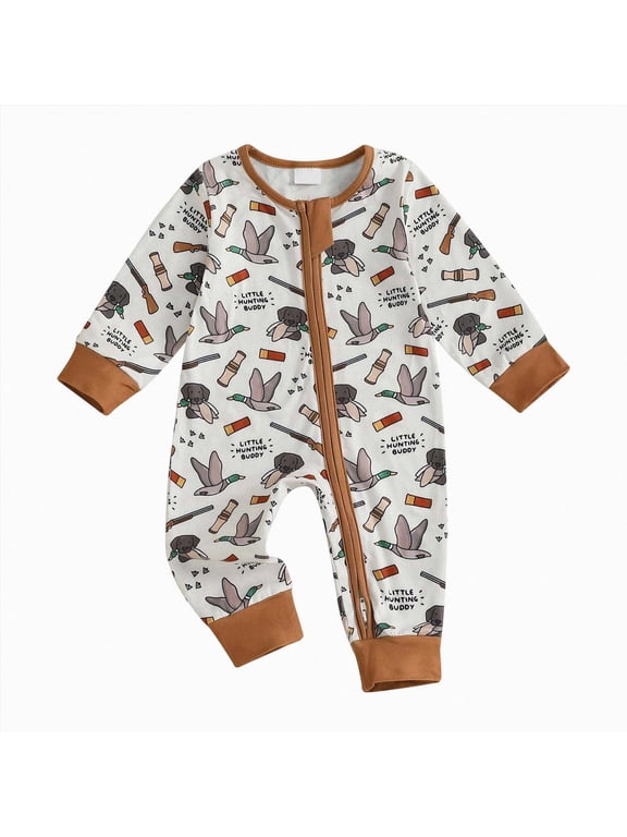 Newborn Western Baby Boy Clothes Mallard Duck Cowboy Baby Romper Jumpsuit Fall Winter Outfit