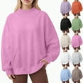 thumbnail image 1 of larppty Oversized Mock Neck Sweatshirt for Women – Long Sleeve Casual Pullover Sweatshirt With Pockets Fall Fashion (Grey, XXL), 1 of 4