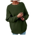 thumbnail image 1 of larppty Oversized Sweaters for Women Trendy Chunky Batwing Long Sleeve Casual Crewneck Ribbed Pullover Tunic Sweater (AG, XL), 1 of 5