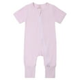 thumbnail image 1 of larppty Pajamas for Baby Boys & Girls, Infant Onesie with Mitten Long Sleeve Footed Pjs（Light Purple， 12-18 Months）, 1 of 8
