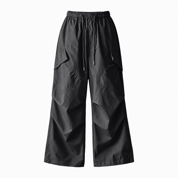 larppty Parachute Pants for Girls Y2K Cargo Trousers with Pockets Harajuku Jogger Pants Kids