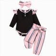 thumbnail image 1 of larppty Preemie Newborn Baby Girls Clothes Ribbed Romper Bodysuit Pants Set Ruffle Spring Summer Outfits(3-6 Months), 1 of 7