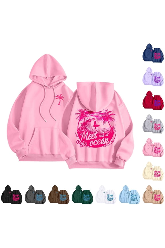 Puff Graphic Oversized Hoodies for Women Teen Girls Kids Trendy Cute Preppy Sweatshirt Long Sleeve Y2K Tops with Pockets Khaki, XXL