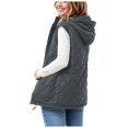 thumbnail image 1 of larppty Puffer Vest Women Sleeveless Zip Up Quilted Jackets with Pockets Fall Comfy Coats Winter Warm Lightweight Outerwear (Black, XL), 1 of 6