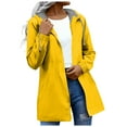 thumbnail image 1 of larppty Rain Jacket for Women 2025 Striped Lined Waterproof Lightweight Raincoats Hooded Windbreakers Outfit (Yellow, 4XL), 1 of 7