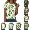 thumbnail image 1 of larppty St Patricks Day Shirt Women Short Sleeve Crew Neck Irish Shamrock Tops Loose Fit Luck Leaf Clover Patricks Shirt (Orange, XL), 1 of 4