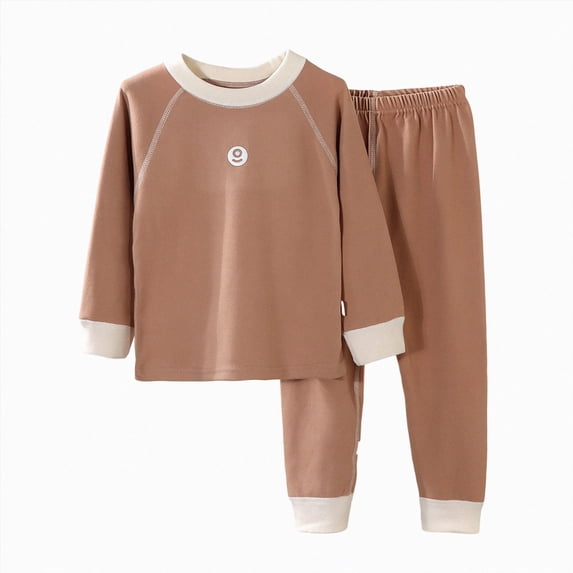 larppty Tencel Rayon Baby Pajama Sets, Snug Fit & Cool-Touch Pjs for Baby Girl Boy Toddler Kid, Ultra-Soft Sleeper Sleepwear(3-4 Years,Coffee)