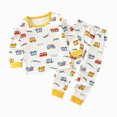 thumbnail image 1 of larppty Toddler Baby Boy Clothing Sets Little Dinosaur Printed Long Sleeve Tops and Pants Kids 2pcs Outfits (White,5-6 Years), 1 of 4