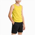 thumbnail image 1 of larppty Toddler Baby Boy's Sleeveless Tank Tops Kids Girls Summer Basic Cami Shirts Cotton Athletic Undershirts T-Shirts Vest(9-10 Years,Yellow), 1 of 5
