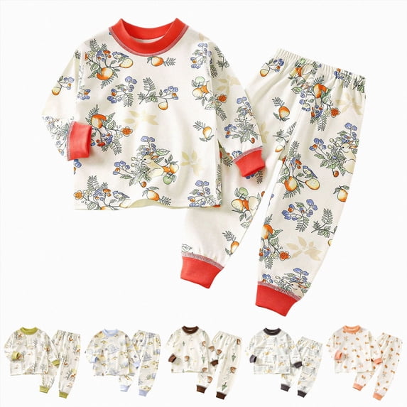 larppty Toddler Baby Girls Boys Carnival Outfits Circus Clown Print Long Sleeve Sweatshirt Pants Set Clothes (5-6 Years,Red)