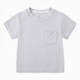 thumbnail image 1 of larppty Toddler Boy Short Sleeve Shirts T-Shirts with Pocket Round Neck Tee Tops(3-6 Months,Light Gray), 1 of 5