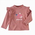 thumbnail image 1 of larppty Toddler Girl Ruffle Long Sleeve T-Shirt Top Tee for Spring/Fall(3-4 Years), 1 of 4