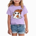 thumbnail image 1 of larppty Toddler Halloween Shirt Baby Boy Girl Cute Ghost Tshirt Pumpkin Short Sleeve Tee Top Kids Spooky Season Fall Outfit (Purple,12-18 Months), 1 of 5