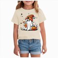 thumbnail image 1 of larppty Toddler Halloween Shirt Boys Girls Ghost Tshirt Just Waiting Halloween Tee Tops Spooky Season Fall Clothes (Beige,7-8 Years), 1 of 7