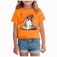 thumbnail image 1 of larppty Toddler Halloween Shirt Boys Girls Ghost Tshirt Just Waiting Halloween Tee Tops Spooky Season Fall Clothes (Orange,3-4 Years), 1 of 7