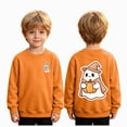 thumbnail image 1 of larppty Toddler Halloween Sweatshirt Boys Girls Pumpkin Ghost Dinosaur Graphic Tees Kids Long Sleeve Outfit Tops, 1 of 7