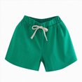 thumbnail image 1 of larppty Toddler Kids Solid Cotton Comfort Soft Baby Sport Jogger Shorts Boys Girls Casual Pants (Z04-Green, 14-15 Years), 1 of 4