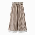 thumbnail image 1 of larppty Toddler & Little Girls' Gingham Wid Leg Pants with Lace Trim, 1 of 4