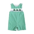 thumbnail image 1 of larppty Toddler Western Baby Boy Clothes Horse Riding Embroidery Smocked Jumpsuit Sleeveless Romper Spring Summer Outfit（Green， 12-18 Months）, 1 of 7