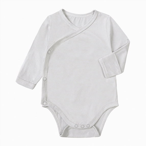 larppty Unisex Baby Long-Sleeve Onesie Bodysuit - Soft and Breathable Baby Clothes - Room-To-Grow (Grey)
