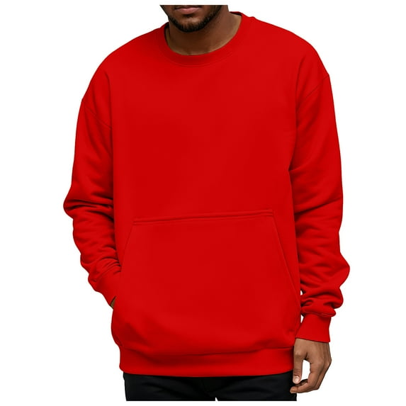 larppty Unisex Cat Pouch Oversized Sweatshirts Long Sleeve Kitten Puppy Holder Kangaroo pocket Pullover Top (Red, M)