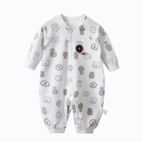 larppty Unisex Footless Newborn Baby Sleepers Pajamas Romper Boys Girls Long Sleeve(White)