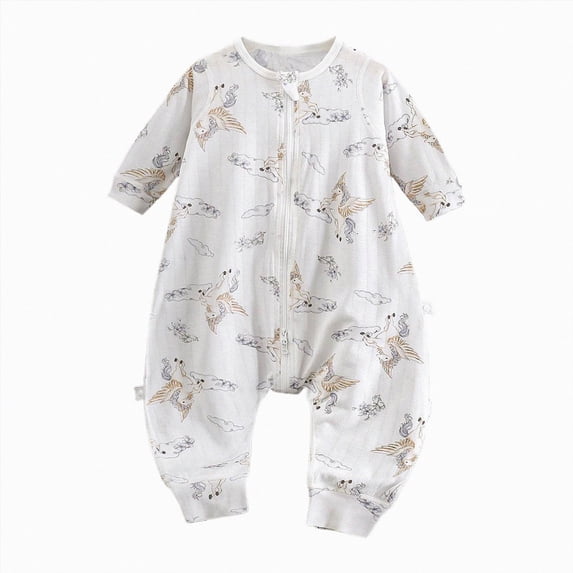 larppty Unisex Footless Newborn Baby Sleepers Pajamas Romper Boys Girls Long Sleeve