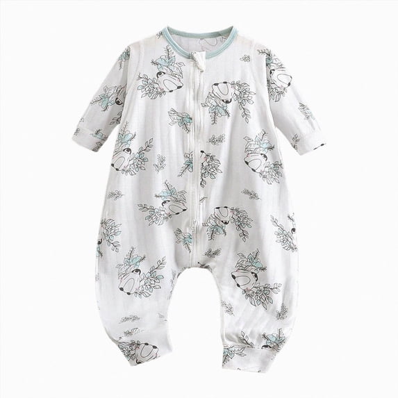 larppty Unisex Footless Newborn Baby Sleepers Pajamas Romper Boys Girls Long Sleeve