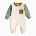 thumbnail image 1 of larppty Unisex Newborn Clothes 0-12 Months Long Sleeve Snaps up Solid Ribbed Knit Baby Outfits(Green), 1 of 7