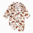 thumbnail image 1 of larppty Western Baby Boy Girl Clothes Newborn Button Down Pajamas Romper Lapel Jumpsuit Cute Infant Sleepwear One-Piece Pjs, 1 of 7