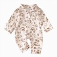 thumbnail image 1 of larppty Western Baby Boy Girl Clothes Newborn Button Down Pajamas Romper Lapel Jumpsuit Cute Infant Sleepwear One-Piece Pjs, 1 of 7
