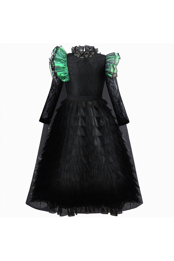 Witch Costume Girls Princess Dress Up Layered Tulle Ball Gown for Birthdays Halloween