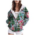 thumbnail image 1 of larppty Women Christmas Hoodies Fashion Casual Jacket Xmas Zip Up Long Sleeve Lightweight Coats with Pocket 2025 Fall Clothes (Bronze, S), 1 of 6