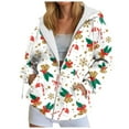 thumbnail image 1 of larppty Women Christmas Hoodies Fashion Casual Xmas Zip Up Coat Long Sleeve Jackets Outerwear with Pocket Holiday Outfits (White, S), 1 of 9