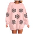 thumbnail image 1 of larppty Women Christmas Sweatshirt Snowflake Xmas Long Sleeve Pullover Cute Shirt Top (Pink, L), 1 of 8