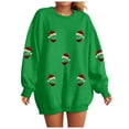 thumbnail image 1 of larppty Women Oversized Long Sleeve Christmas Sweatshirts Crewneck Loose Teen Girl Pullover Top 2025 Fall Y2K Trendy Outfits (Green, XXL), 1 of 8