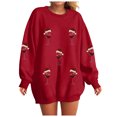 thumbnail image 1 of larppty Women Oversized Long Sleeve Christmas Sweatshirts Crewneck Loose Teen Girl Pullover Top 2025 Fall Y2K Trendy Outfits (Red, XXL), 1 of 8