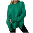 thumbnail image 1 of larppty Women Oversized Sweatshirts Thumbhole Long Sleeve Hoodies Shirts 2025 Fall Side Slit Pullover Top Y2k Outfits (Green, XL), 1 of 7