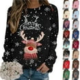 thumbnail image 1 of larppty Women Ugly Christmas Sweatshirt Long Sleeve Shirts O-neck Pullover Coffee, XXL, 1 of 7