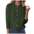 thumbnail image 1 of larppty Women's 2025 Fall Long Sleeve Knitted Button Down Sweaters Lightweight Cardigan for Women Dressy Casual Tops (AG, XL), 1 of 6