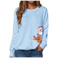 thumbnail image 1 of larppty Women's Christmas Sweatshirt Snowflake Graphic Xmas Ugly Shirts Crewneck Long Sleeve Fall Pullover 2025 (Sky Blue, XL), 1 of 9