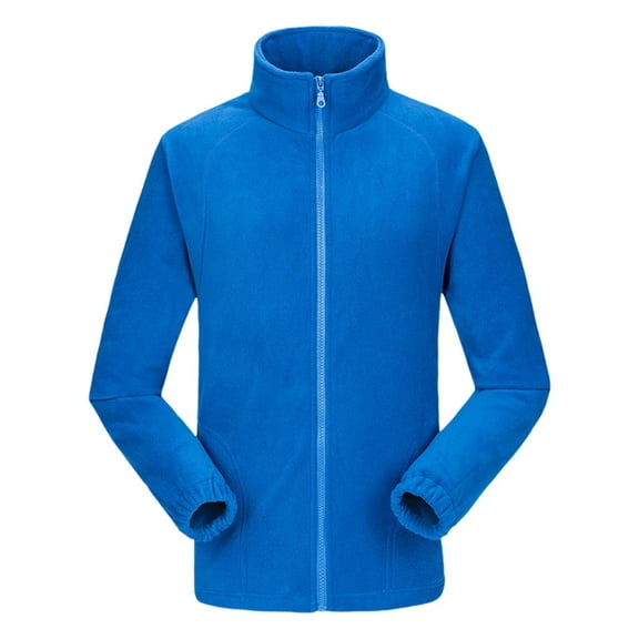 larppty Women's Fleece Soft Jackets Full Zip Lightweight Outdoor Hiking Jackets Winter Coats (Blue, M)
